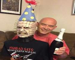 Doug Bradley consuming alcohol